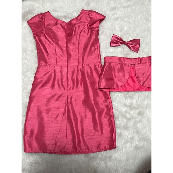 Hot pink pageant interview dress peplum & belt/Girl pageant Interview outfit 9 - Picture 3 of 3